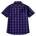 thumbnail image 6 of Mens Plaid Button Down Shirt Checkered Short Sleeve Casual Shirts Summer Beach Work Shirt with Pocket, 6 of 8