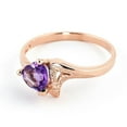 thumbnail image 2 of Galaxy Gold 14K Solid Gold Natural Amethyst Heart-Shaped Ring for Women - Rose Gold Fine Jewelry, 2 of 3