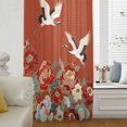 thumbnail image 6 of Country Flowers Sheer Curtains 72 Inches Long, Red Japanese Peony Floral White Bird Light Filering Curtains, Breathable Simi Curtain Privacy Drapes for Living Room Lightweight Window Treatment, 6 of 9