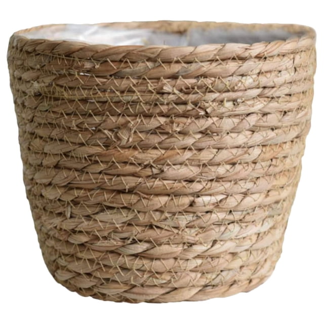 Miangastore Hand Woven Planter Basket Rustic Plant Container Straw Flower Pot with Plastic Liner
