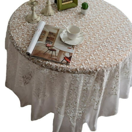 

Embroidered Floral Tablecloth for Wedding Birthday Parties Decor Round Table Covers Modern Farmhouse Coffee Tablecloth
