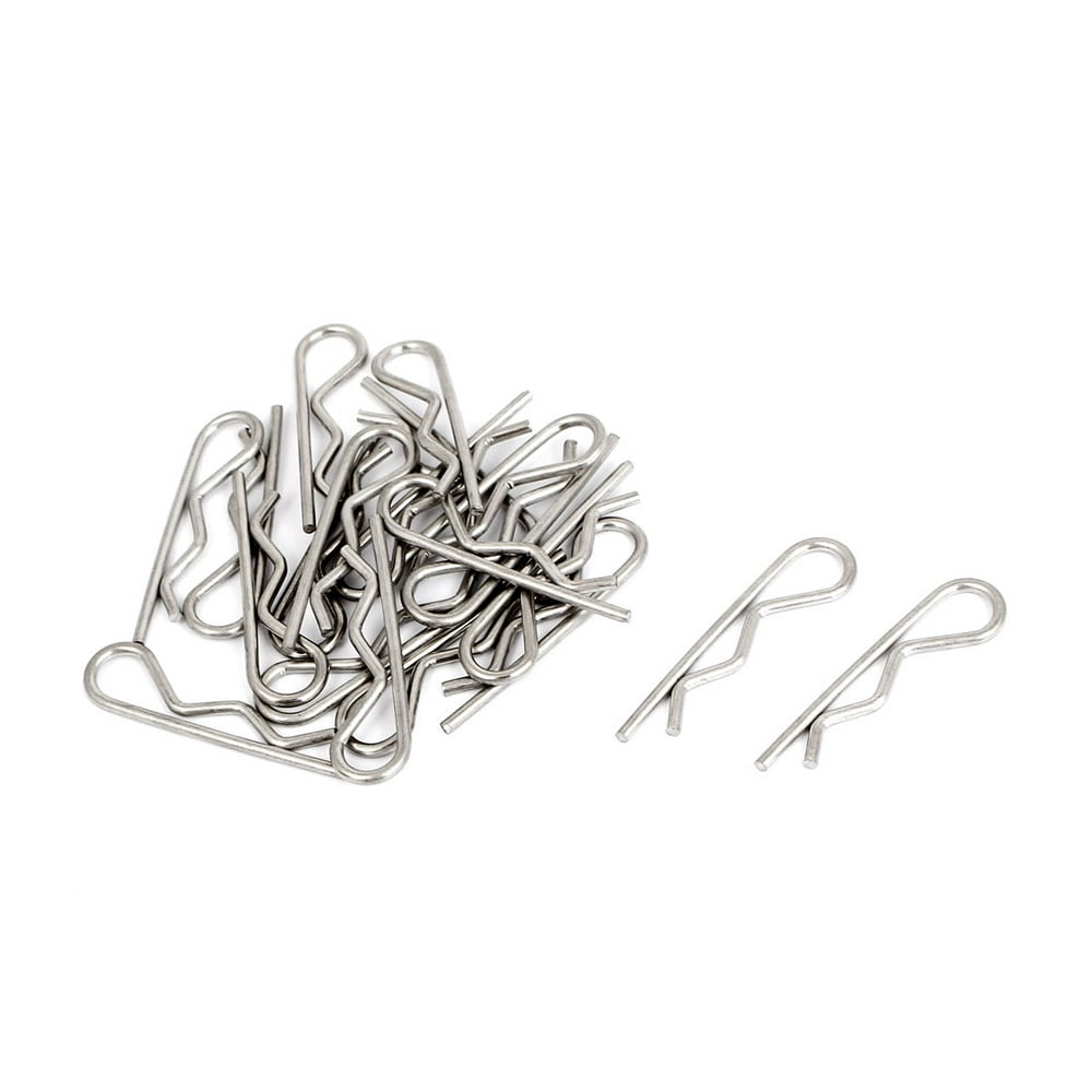 1.5mm x 33mm Stainless Steel Hair Pin Style Cotter Clip Silver Tone 20