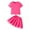 Hot Pink, variant on Gerichy Girls Summer Outfits, Toddler Girls Short Sleeve Ruffle Solid Casual T Shirt Tops Denim Shorts Jeans 2PCS Outfits