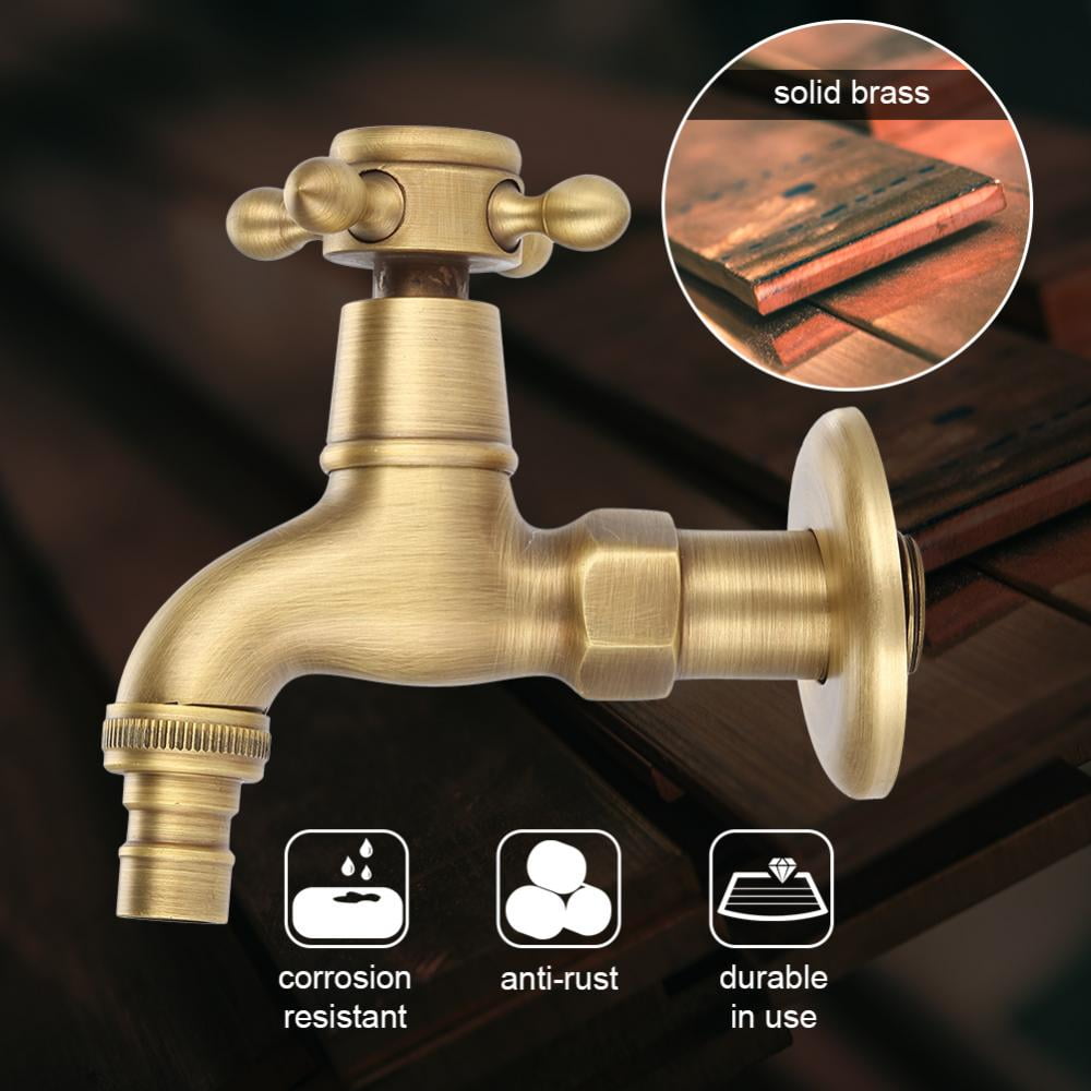 Tebru Vintage Solid Brass Single Handle Faucet for Washing Machine Wall