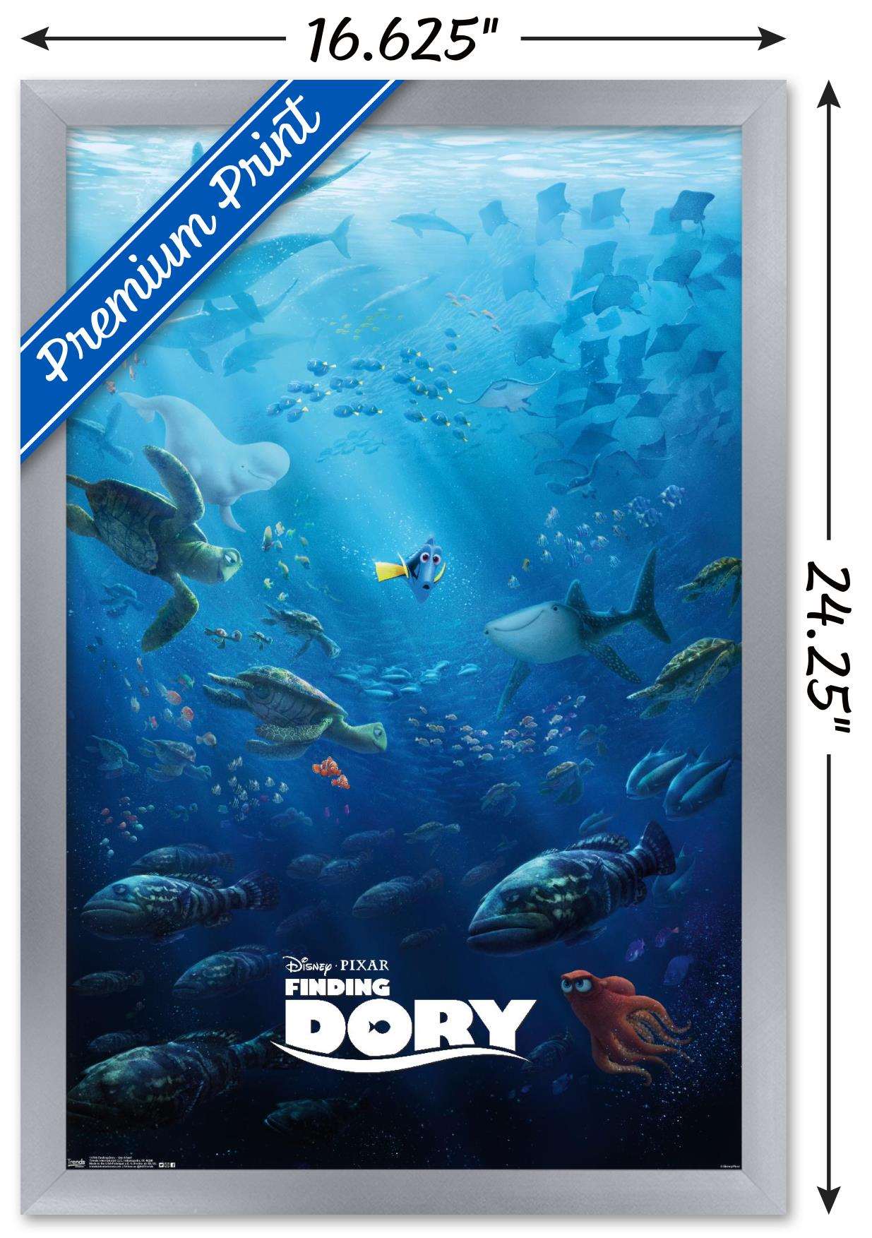 Disney Pixar Finding Dory - One Sheet Wall Poster, 14.725" x 22.375", Framed