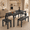 Black, variant on 5-Piece Dining Table Set for 6, Kitchen Table with 4 Chairs & Bench, Compact Furniture for Small Space & Apartment Natural wood