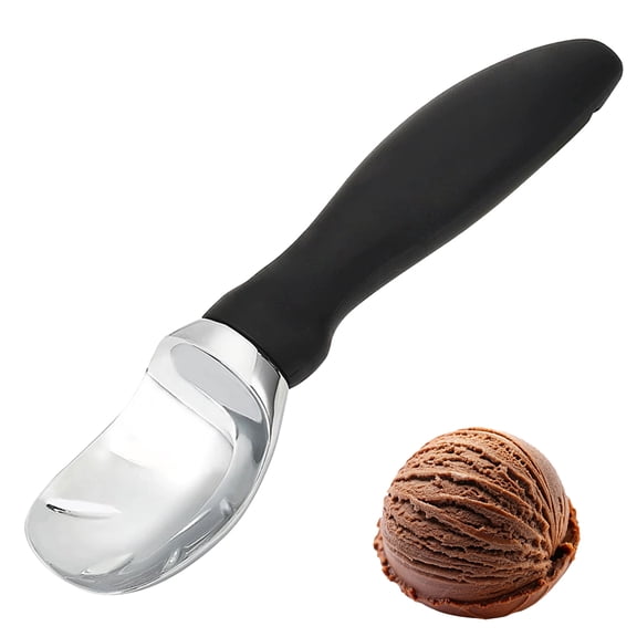 Heavy Duty Ice Cream Scoop, Non-Stick Aluminum Scooper with Lid Opener Notch, Comfort Grip Handle for Perfect Round Scoops, Ideal for Ice Cream, Gelato, Sorbet, Melon Balls & More