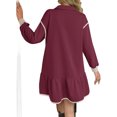 thumbnail image 2 of Long Sleeved Women Patchwork Quarter Zipper Loose Ruffle Sweatshirt Dress, 2 of 5