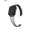 thumbnail image 3 of Spencer Stainless Steel Bling Replacement Bands Rhinestone Strap Wristband Compatible Apple Watch iWatch Bands for Series 7 6 5 4 3 2 1 42mm/44mm "Black", 3 of 6