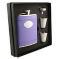 thumbnail image 3 of Visol Products Leather Stainless Steel Deluxe Flask Gift Set, 3 of 4