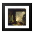 thumbnail image 2 of Hubert Robert 13x12 Black Modern Framed Museum Art Print Titled - La Blanchisserie (1758-1759), 2 of 5