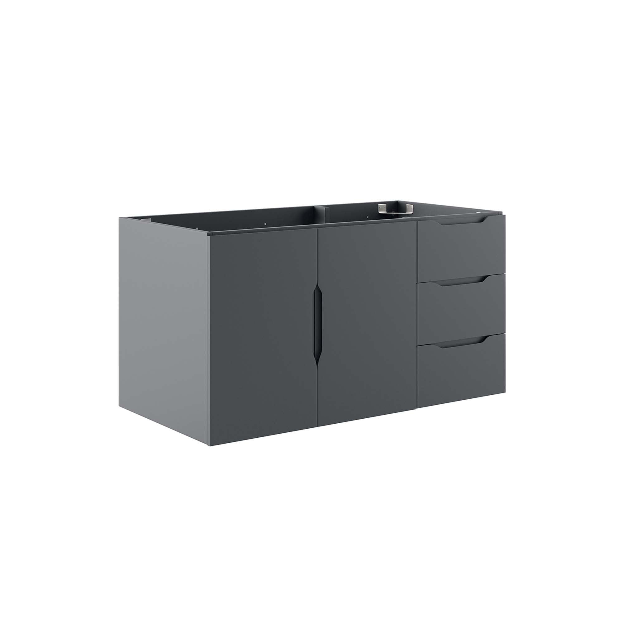 Modway Vitality 36" Bathroom Vanity Cabinet (Sink Basin Not Included) in Gray
