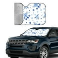 thumbnail image 4 of ZNDUO Small Blue Flower Pattern Car SUV Windshield, Medium Size UV Rays and Heat Sun Visor Protector Foldable Sun Shade Car Windshield, 4 of 8