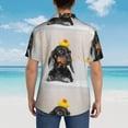 thumbnail image 4 of Fuzoiu Dachshund Sitting in Bathtub Print Hawaiian Shirt for Men, Summer Beach Casual Short Sleeve Button Down Shirts, Men’s Beach Summer Shirts with Pocket,Medium, 4 of 7