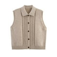 thumbnail image 2 of RKSTN Polyester Blouse en pour Femmes Mode Hiver Sans Manches Col en V Débardeur Confortable Régulier Uni Sans Manches Sans Capuche Manteaux d'Hiver pour Femmes, 2 of 3