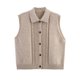thumbnail image 1 of Blusa de poliéster para mujer, sin mangas, lisa, con cuello en V, informal, cómoda, de invierno, sin mangas, sin capucha, para exteriores, chaquetas, 1 of 2