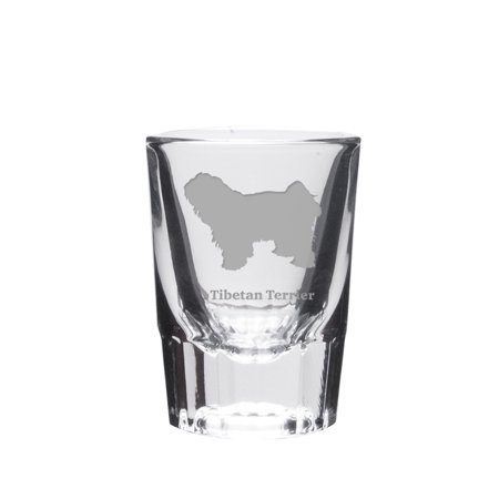 

Tibetan Terrier Deep Etched Shot Glass