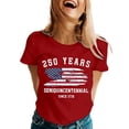 thumbnail image 2 of USA 250th Anniversary Shirt Womens T Shirts Graphic Independence Days Tees Crew Neck Short Sleeve Red Top L, 2 of 3