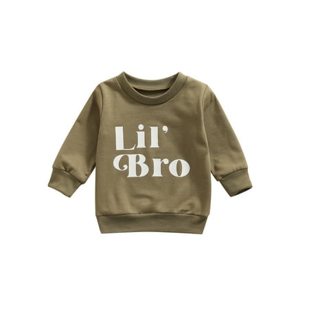 

IZhansean Toddler Baby Girl Boy Sweatshirt Brother Sister Matching Long Sleeve Pullover Tops Casual Fall Clothes Green 6-12 Months