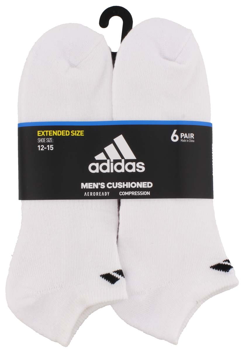Men's Adidas 6-pack Everyday Plus Cushion Crew Training Socks Color: White Size: L