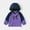 Purple, variant on Packable Kids Windbreaker Jacket Lightweight 𝖶aterproof Hooded Raincoat, Boys Girls Full-Zip Outdoor Coat for Hiking Camping Sizes 1-12Y