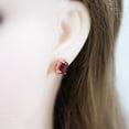 thumbnail image 2 of Genuine Garnet Stud Earrings, Garnet Earrings, Natural Red Garnet Earrings, January Birthstone Stud Earrings, 2 of 2