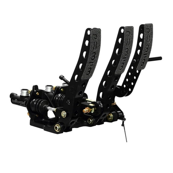 Wilwood 340-12411 Floor Mount Brake, Clutch and Throttle Triple Pedal Assembly With Throttle Link