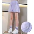 thumbnail image 4 of YunPes Girls Ruffle Athletic Shorts with Pockets High Waisted Kids Sport Shorts for Soccer Basketball Running Dance Wide Leg Short, 4 of 6