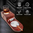 thumbnail image 6 of Cigar Ashtray Coaster Whiskey Glass Tray and Wooden Ash Tray with Cigar Cutter, Include Drawer and Slot to Hold Cigar, Cigar Accessories Set Gift for Men, Dad, Great Decor for Home, Office or Bar, 6 of 7