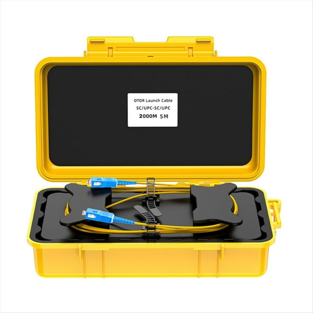 Caja de Lanzamiento OTDR de Fibra Óptica, Eliminador de Zona Muerta, Anillos de Fibra, Caja de Lanzamiento OTDR de Fibra Óptica de 2 Km SC/UPC-SC/UPC