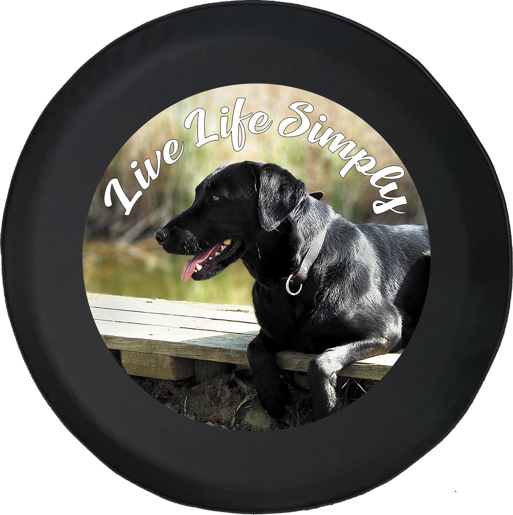 Black Tire Covers Tire Accessories for Campers, SUVs, Trailers, Trucks, RVs and More Lab Dog
