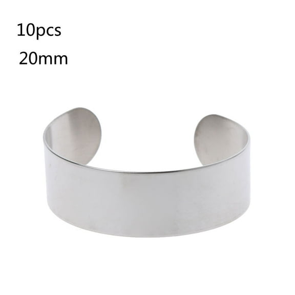 Oasiva 10 Pieces Bracelet Blanks Convenient Stainless Steel Cuff Bangle Bracelet for DIY Cuff Bangles Jewelry Making