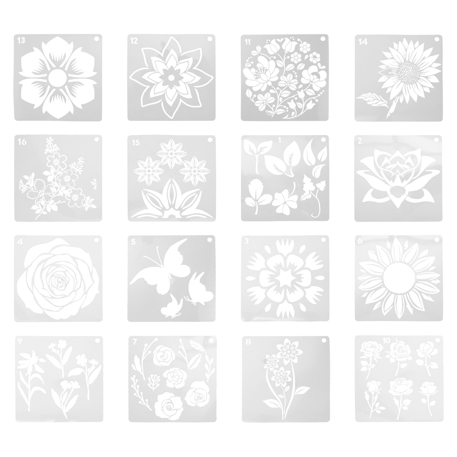 Hemoton Stencils Stencil Painting Stencil Diy Flower Template Templates