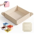 thumbnail image 1 of 2-in-1 Magnetic Foldable Silicone Mat & Serving Tray, Heat Resistant Collapsible Tray for Kitchen Counter, Camping & RV(Beige), 1 of 6