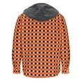 thumbnail image 4 of USNSM Men's Flannel Hoodie Shirts Casual Color Blocked Button Down Plaid Shirt Jackets for Men Long Sleeve Stylish Hooded with Pocket Orange L, 4 of 5