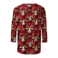 thumbnail image 5 of UPPADA Christmas T Shirts for Women 3/4 Sleeve Christmas Shirts Crewneck Christmas Tree Printed Tshirts Trendy Casual Loose Fit Blouses camisa de grinch Multicolor,L, 5 of 5