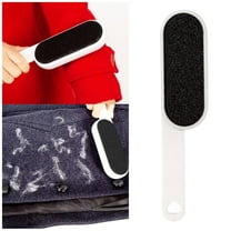 Reusable Lint Roller & Pet Hair Remover Brush 2-in-1 Rubber & Plastic Cleaner for Clothes,Furniture & Car Seats Washable & Travel Size (25cm) Black