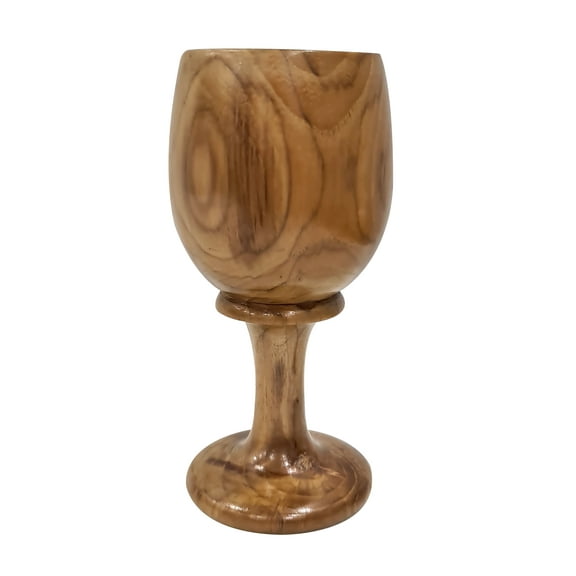 Decorative Handmade Wood Turned Goblet Wedding Communion Cup Drinking Chalice for Wine, Whiskey