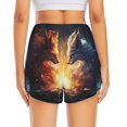 thumbnail image 2 of Lsque Red And White Flame Fox Printed Women's Running Shorts with Liner Pockets,Elastic Quick Dry Workout Athletic Gym Yoga Shorts,Womens High Waist Shorts-, 2 of 9