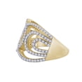 thumbnail image 3 of AFFY Round Cut Cubic Zirconia Crossover Band Ring in 14k Yellow Gold Over Sterling Silver (0.70 Cttw) Size - 8, 3 of 5
