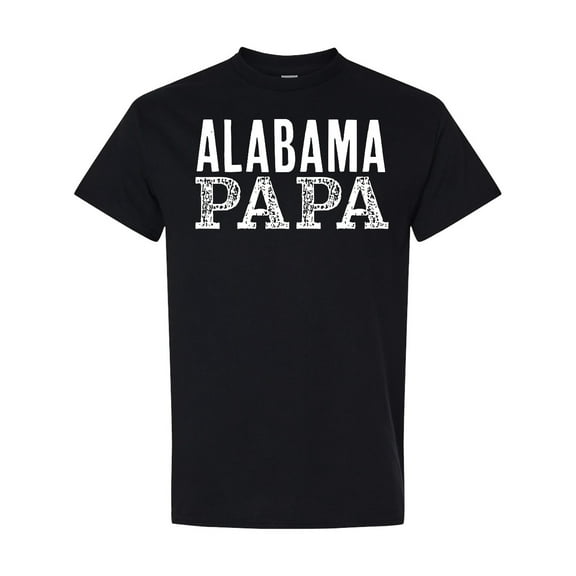 Inktastic Alabama Papa Distressed White Text T-Shirt