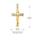 thumbnail image 3 of Ioka-14K Yellow Solid Gold Religious Crucifix Stamp Charm Pendant with 1.2mm Box Chain Necklace - 24", 3 of 4