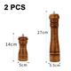 thumbnail image 2 of Molinillo de madera para sal y pimienta, molinillo de pimienta y salero, conjunto de madera con núcleo de cerámica, 2 uds., 2 of 5