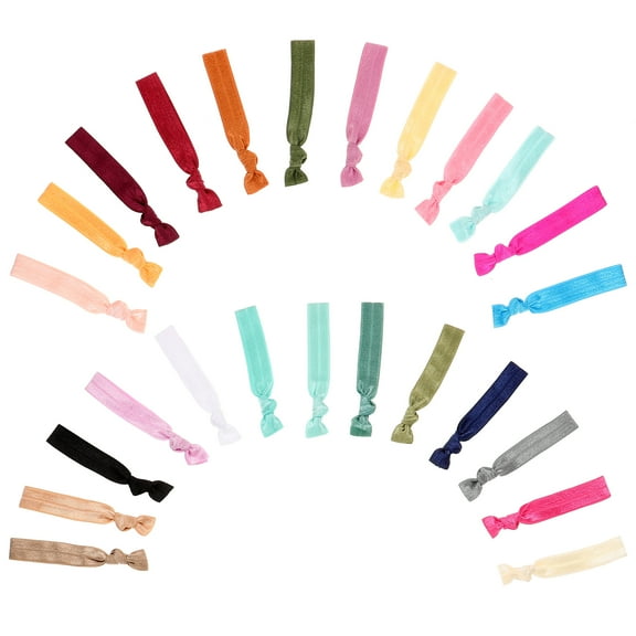 25pcs Elastic Hair Ties Ribbon Ponytail Holders No Crease Hair Accessories for Girls
