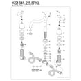 thumbnail image 4 of Kingston Brass KS1348PKL Duchess Two-Handle Deck Mount Roman Tub Faucet, Brushed Nickel, 4 of 5
