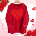 thumbnail image 2 of Byworldtasic Womens Valentines Day Heart Print Hoodies Cute Long Sleeve Pullover Oversized Top, 2 of 9