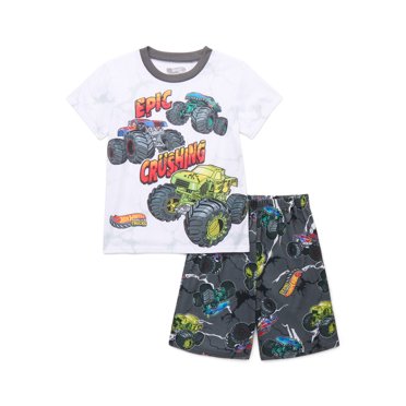 Hot Wheels Boys' Tee and Shorts Pajama Set, 2-Piece, Sizes 4-12