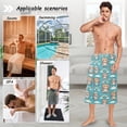 thumbnail image 7 of Mens Shower Wrap Adjustable Bath Wrap Towel Body Towels for Gym Shower Sauna Spa Bear with Hat and Rainbow 60x28, 7 of 7