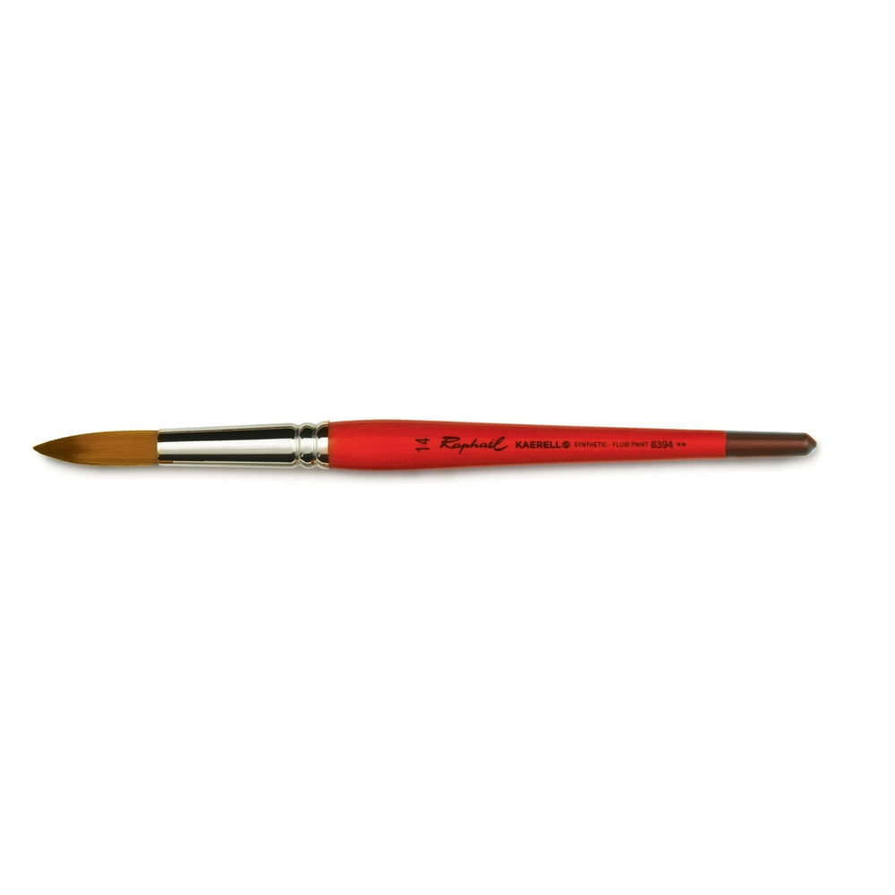 Raphael Kaerell Synthetic Short Handle Watercolor Brush, Round, 14