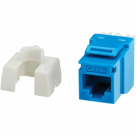 Eaton Tripp Lite Series Cat6a Keystone Jacks, 25 Pack, 4PPoE Compliant, 110/Krone, 568A/B, RJ45 Ethernet, Blue, TAA